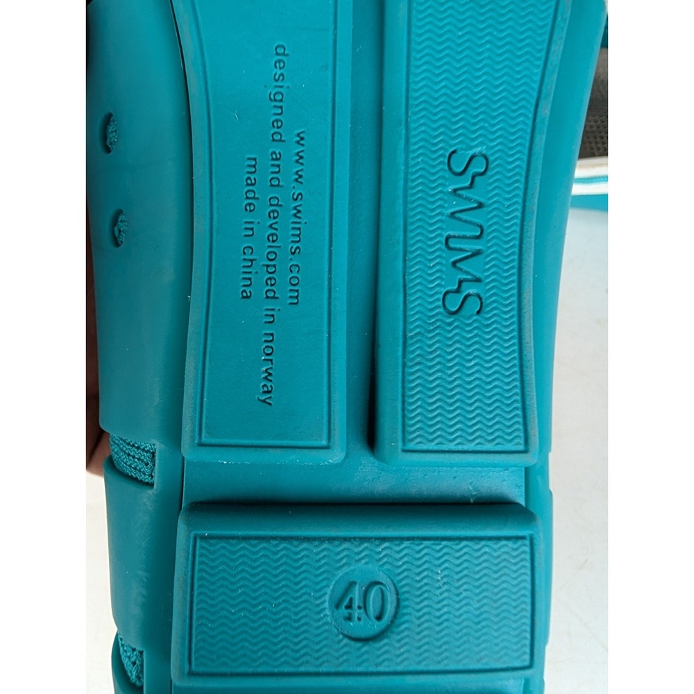 Swims Braided Women's Size: 40 / 9 Turquoise & White Boating Loafer Water Shoes - Picture 5 of 6